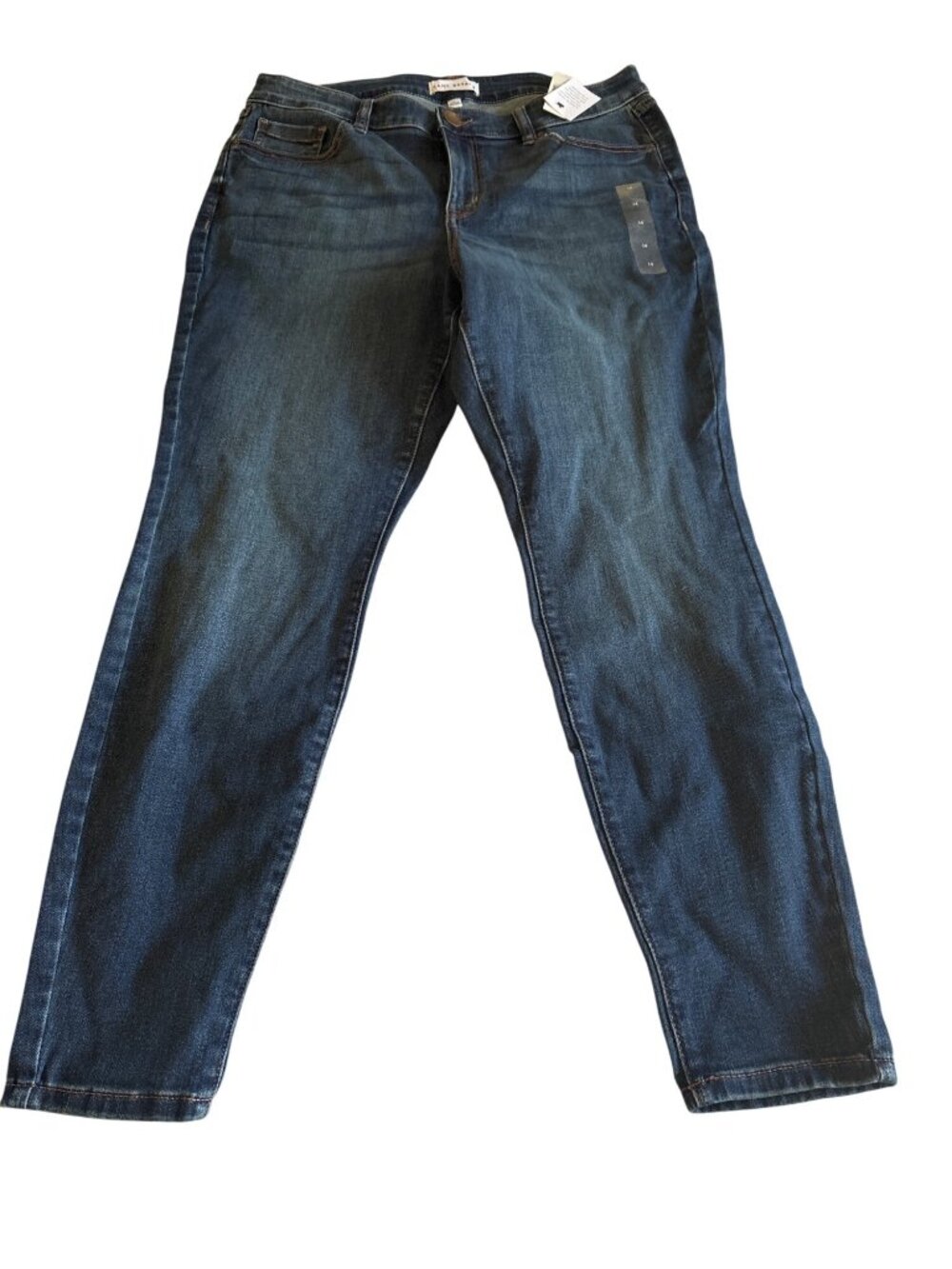 Lane Bryant Womens Mid-Rise Signature Fit Straight Leg Jeans Size 14 Dark Wash